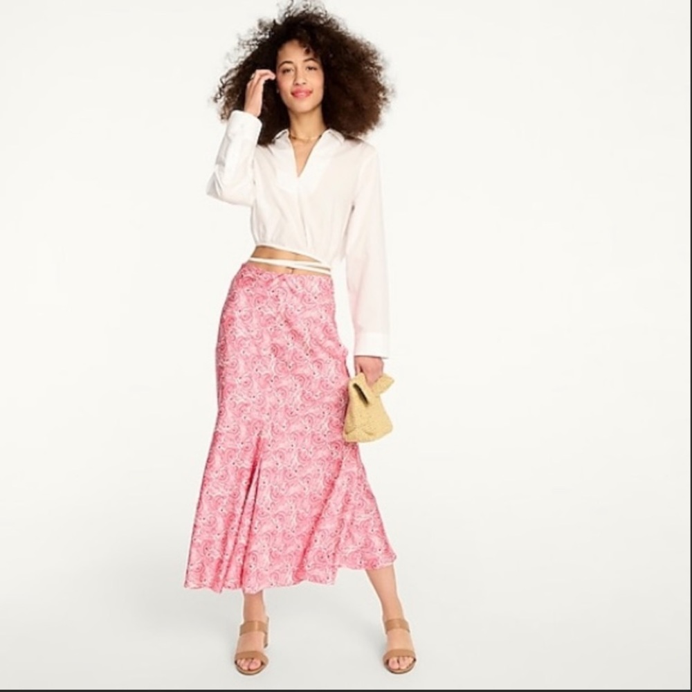 J. Crew Pink Patterned Skirt